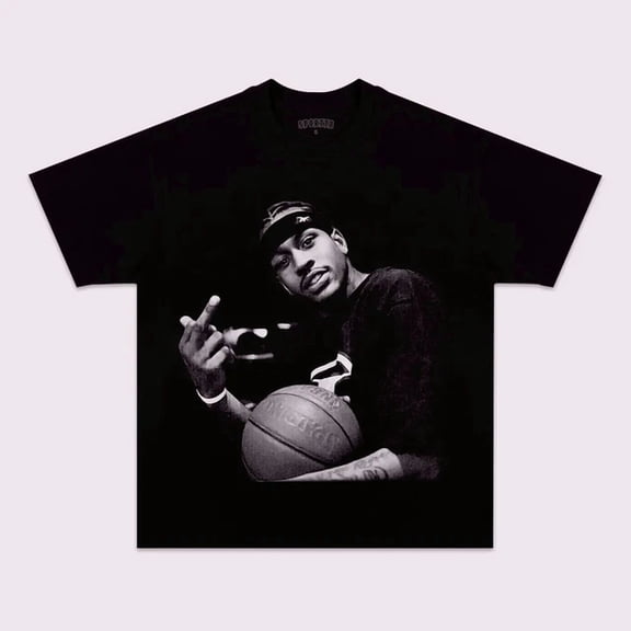 Allen Iverson Pose Basketball Graphic Design The Answer Vintage Fan T-Shirt ,Black Color,Size 2XL