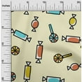 thumbnail image 1 of oneOone Cotton Poplin Pale Yellow Fabric Candy Stick Kids Fabric For Sewing Printed Craft Fabric By The Yard 42 Inch Wide, 1 of 4