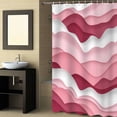 thumbnail image 2 of Fabric Shower Curtain, Gradient Ocean Waves Pink Gradient Waves Shower Curtains with 12 Hooks Waterproof Machine Washable Bath Curtains for Bathroom,36 x 78in, 2 of 6
