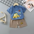 thumbnail image 2 of Boys Summer Outfits Short Sleeved T Shirt And Shorts Sets Two Piece Boys Clothes for Kids,Toddler Boy 2-3T, 2 of 4