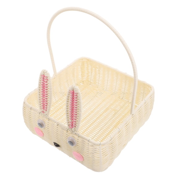 Baluue Beige Woven Basket for Organizing Vegetables and Home Storage, Decorative and 1 Piece