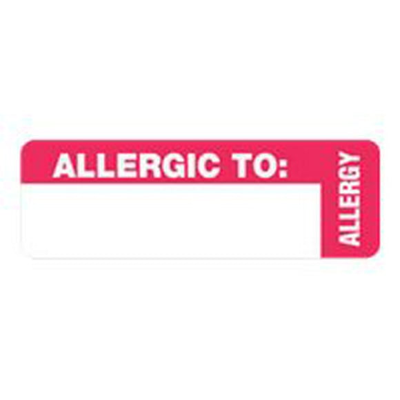 tabbies allergy - Étiquette Autocollante - Blanc, Rouge (pack de 500)