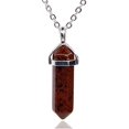 thumbnail image 1 of Pendentif Collier Chakra Reiki Hexagonal Pointu en Obsidienne 20 Pouces, 1 of 3