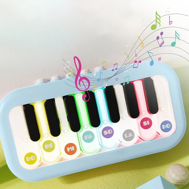 QIPOPIQ Pocket Piano Mini Electronic Piano One Click Switching Between 3 Different Tones Illuminated Keys Interesting Portable Music Instrument for Trip Home Camping Outdoors