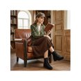 thumbnail image 6 of BLISSFUL STEP Round Toe Combat Boots Low Block Heel Ankle Boots for Women Black 9, 6 of 8