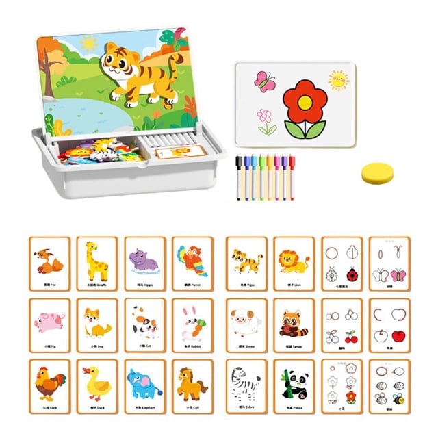 Magnetic Puzzles Face Dress Up Travel Game Double Side Preschool Educational Learning Toy For