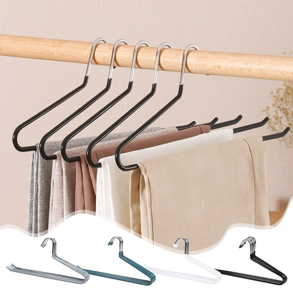 Pantalones en forma de Z Percha Plancha Antideslizante Perchero de alta resistencia | Organizador de armario que ahorra espacio | Diseño abierto de un solo lado | Esquinas curvas | Múltiples colores