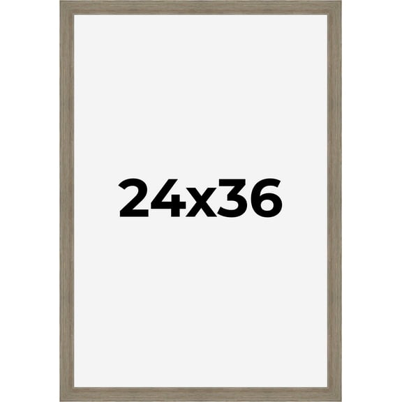 24x36 Frame Gray Barnwood Rustic Solid Wood Picture Frame | 1.5 Inch Moulding Width | Includes UV