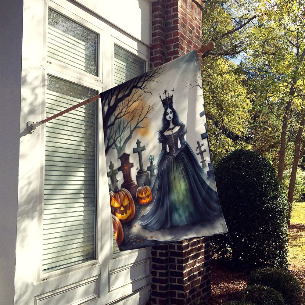 Halloween Dog House Flag 28x40IN Double-Sided Polyester Decorative Sleeve Pole Flag for Outdoor Home Garden Patio