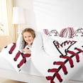 thumbnail image 4 of Homewish Initial A Letter Bedding Comforter Set for Teen, Baseball Sports Lover Twin Comforter Sets, Cartoon Ball Print Reversible Bedding Set, Luxury Bedroom Decor, 2pcs, 4 of 8