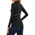 thumbnail image 6 of Women's Long Sleeve Thermal Workout Tops Zip Athletic Sweatshirt 1/4 Pullover Collar Sports Shirts, 6 of 6