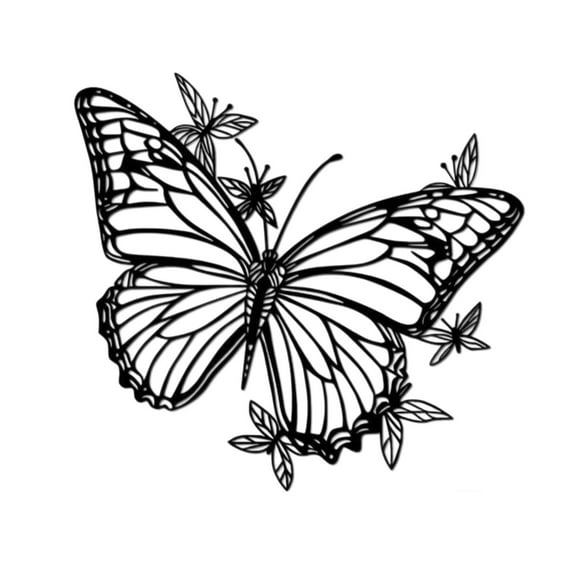 nvzhuang Black Metal Butterfly Wall Art Decor Boho Wall Ornament for Indoor Living Room Outdoor Garden