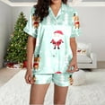 thumbnail image 5 of Postpartum Lounge Set – Soft Pajamas for Women Women's Santa Print Short Sleeve Shirt & Shorts Pajama Set Festive Sleepwear Combo, 5 of 7