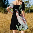thumbnail image 4 of 2024 Pink cockatoo in floral jungle Dress party dresses woman summer women's dress, 4 of 7