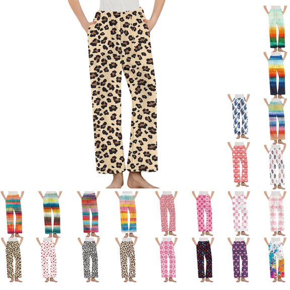 Antinious Man Print Elastic Waist Pockets Soft Thick Loose Trendy Pajama Full Length Pants