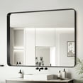 thumbnail image 4 of Xukmct Black Aluminium Frame Wall Mirror Rectangular Vanity Mirror for Bathroom, Living Room, 40x36 Inch, 4 of 5