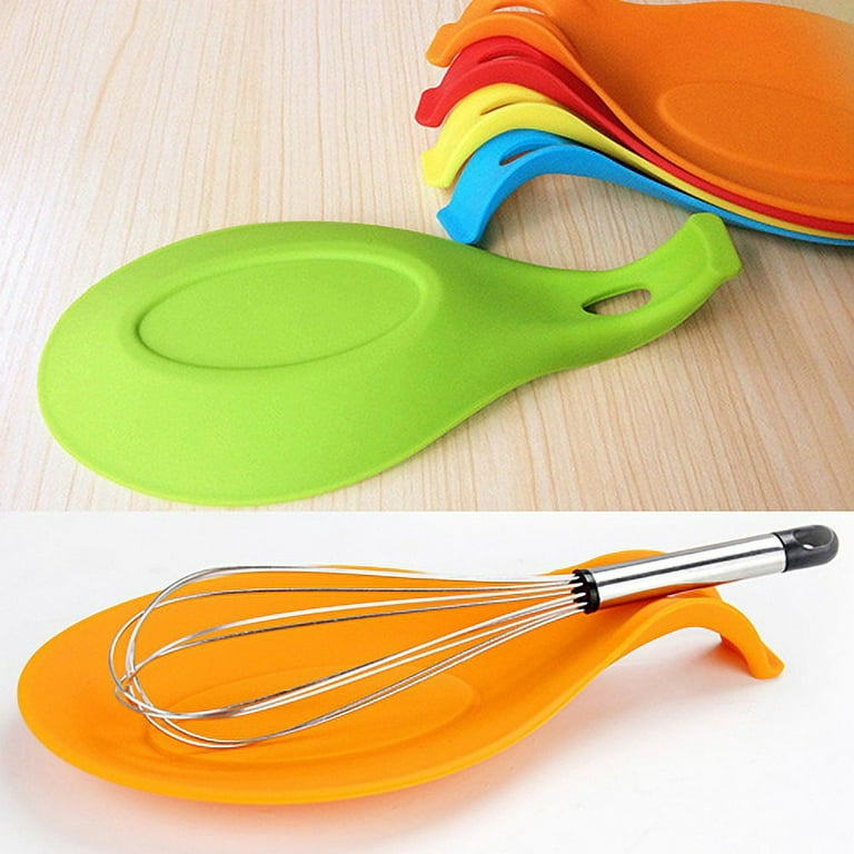 COOK WITH COLOR Silicone Spoon Rest, Spoon Rest with Lid Holder, Easy to  Clean Utensil Rest, Heat Resistant and Versatile Tool for Spatulas, Forks