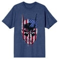 thumbnail image 2 of Batman Face Americana Men's Navy Heather T-Shirt-L, 2 of 4