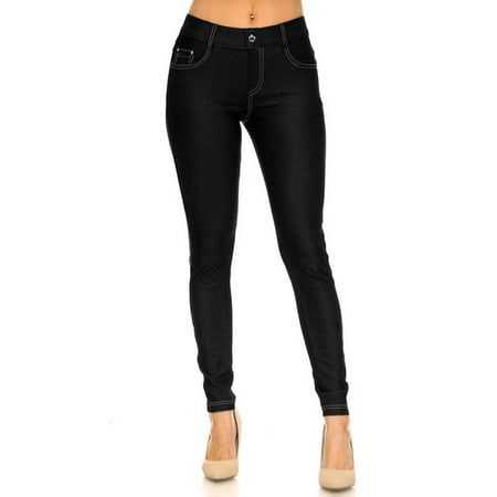 Blue Jeans Clothes - Women's Classic Solid Cotton Blend Jeggings Soft Skinny Stretch Pants Multi Colors & Sizes