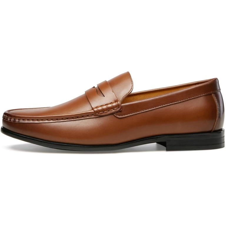 Men's Classic Slip-On Penny Loafers – Lightweight Business & Casual Dress Shoes, Faux Leather, US 6.5-13