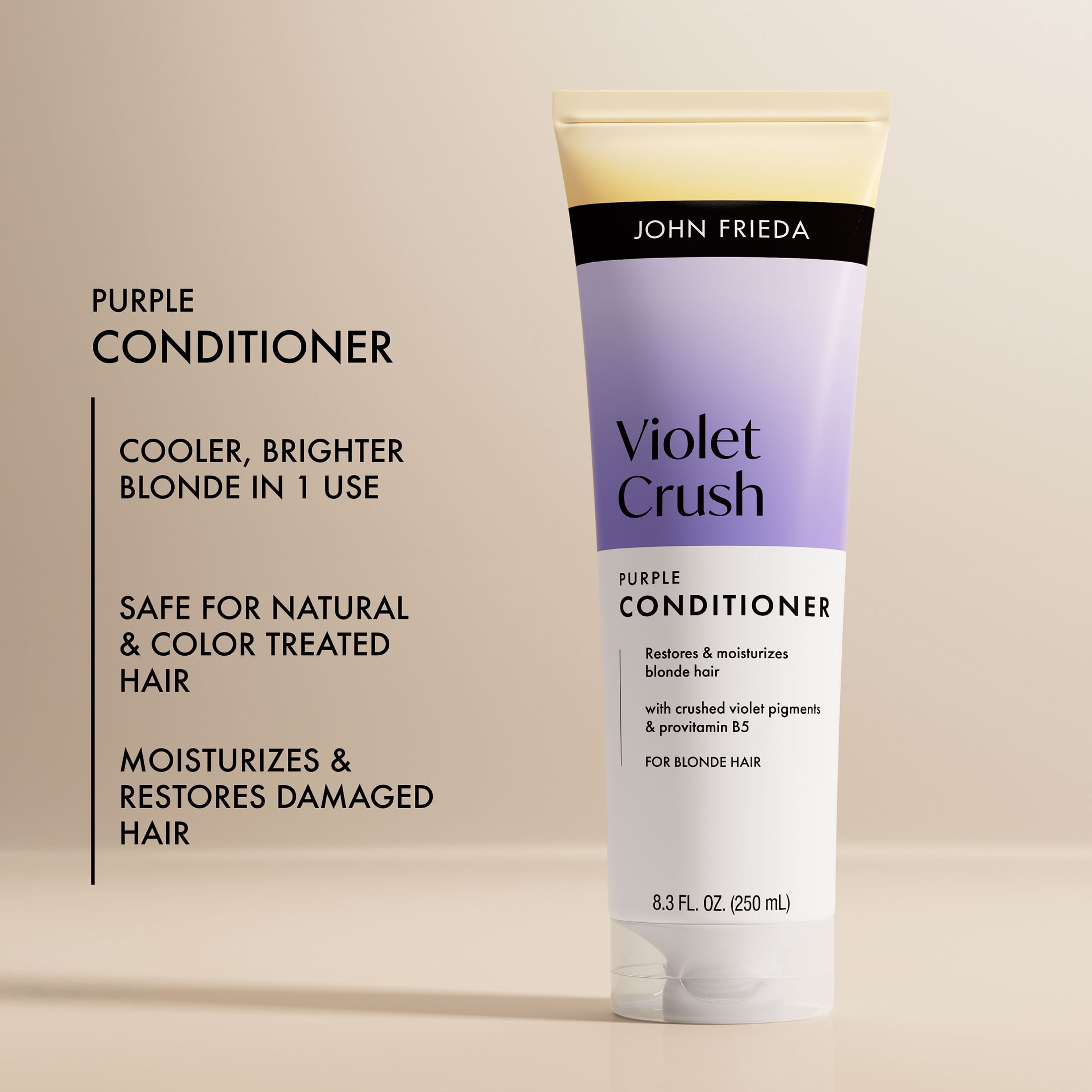 John Frieda Violet Crush Purple Conditioner for Blonde Hair, Violet Conditioner, 10 fl oz