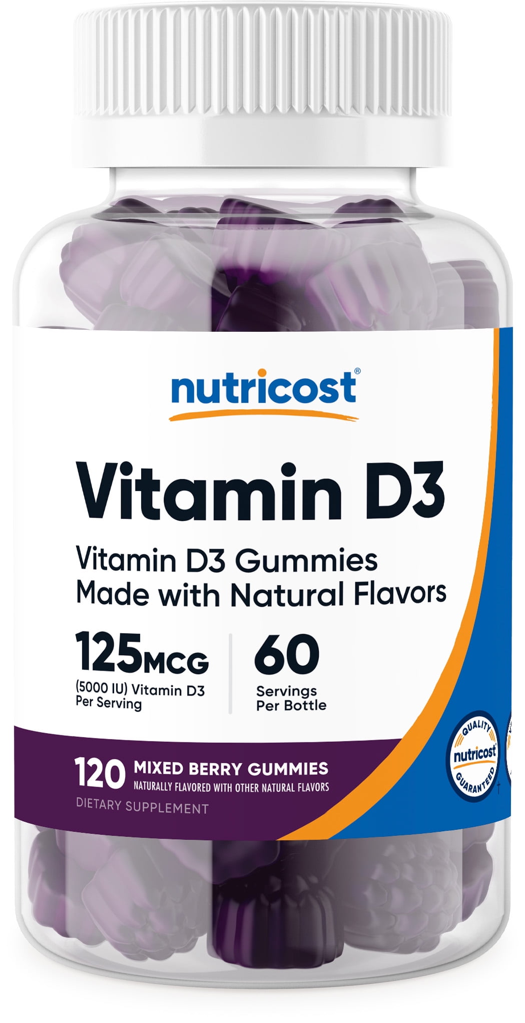 Nutricost Vitamin D3 Gummies, 120  Mixed Berry Gummies, 60 Servings