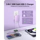 thumbnail image 2 of Cargador de pared USB plano KWRNVO 30W 3 puertos morado, 2 of 8