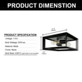 thumbnail image 5 of Briignite 2-Light Ceiling Fixture, IndustrialFlush Mount Ceiling Lighting Fixture, Matte Black Finish Square Ceiling Light for Hallway, Kitchen, Entryway, 5 of 5
