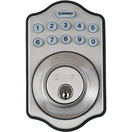 Brinks Digital Deadbolt, Satin Nickel (Best Smart Door Lock)