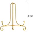 thumbnail image 2 of 4 Packs Iron Display Stand, Iron Easel Plate Display, Photo Holder Stand for Home Decoration (Gold, 6 Inch), 2 of 7