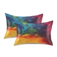 thumbnail image 3 of Ryvnso Satin Pillowcase Orange Blue Tie Dye Pillow Cases Standard Size 26x20in, 3 of 6