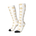 thumbnail image 2 of Fotbe Wheat print Women's Men's Novelty Crew Socks Cotton Socks Knee High Socks for Walking,Running,Nurses,Pregnancy, 2 of 9