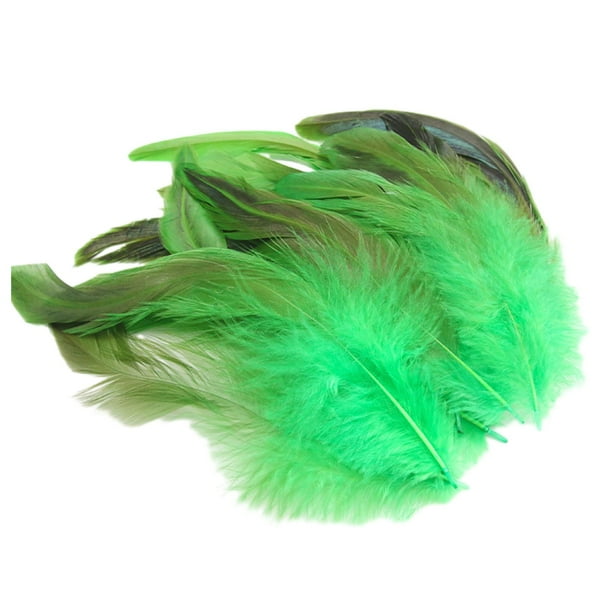50 Uds. de plumas para manualidades DIY, accesorios de artesanía, decoraciones de plumas de pollo ligeras y suaves portátiles para fabricación de Verde BLESIY Plumas para manualidades