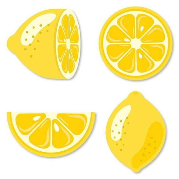 Big Dot of Happiness So Fresh - Lemon - DIY Shaped Citrus Lemonade Party Cut-Outs - 24 Count