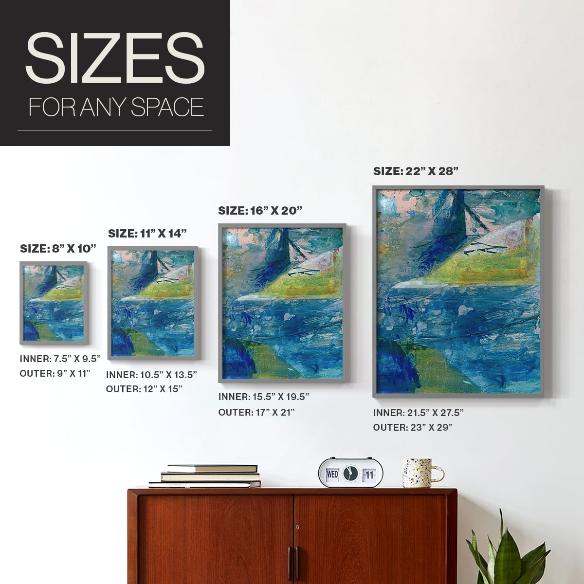 Spring Winds VI in Gray Solid Wood 8 x 10 Framed Print