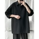 thumbnail image 3 of QUTETN Men's Solid Shirt, Casual Breathable Half Zipper Short Sleeve Tee Top For City Walk Street Hanging Outdoor Activities K-pop, 3 of 4