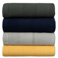 thumbnail image 5 of NTBAY Cotton Cable Knit Throw Blanket, Super Soft Decorative Blanket for Sofa with Geometric Design, 51 x 67 Inches, Silver Grey, 5 of 5
