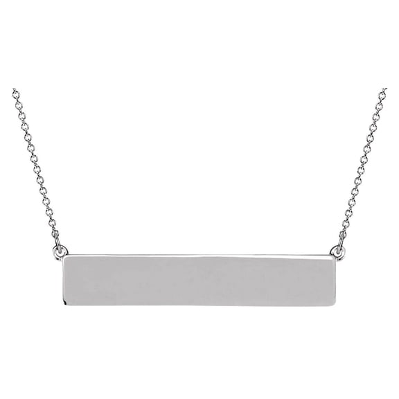 925 Sterling Silver 16 Inch No Customization Polished Rectangle Necklace Pendant Necklace for Women