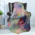 thumbnail image 4 of Oil Painting Soft Flannel Fleece Throw Blanket, Contemporary Paint Print of Hazy Brushstroke Mixed Colors in Pastel Tones, Cozy Plush for Indoor and Outdoor Use, 70" x 90", Multicolor, by Ambesonne, 4 of 5