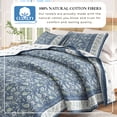 thumbnail image 6 of Floral Cotton Quilt Set - Lightweight, Soft, All-Season - 2-Piece Reversible Boho Bedding Set (Twin / Twin XL, Regal Garden - Blue), 6 of 6