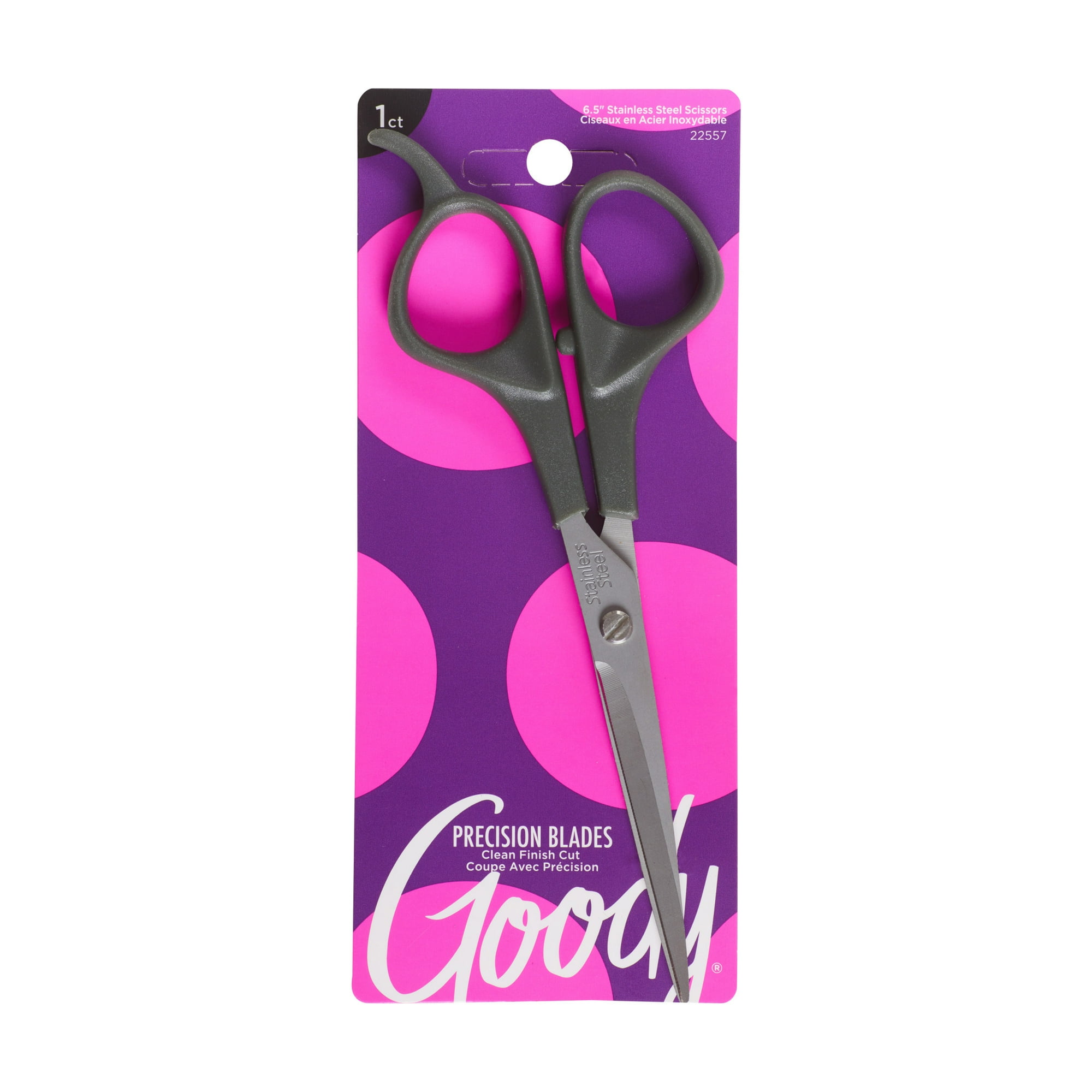 Goody Stainless Steel Scissors, Hair Trimming Scissors, 6.5 Inches Silver 1 Ct