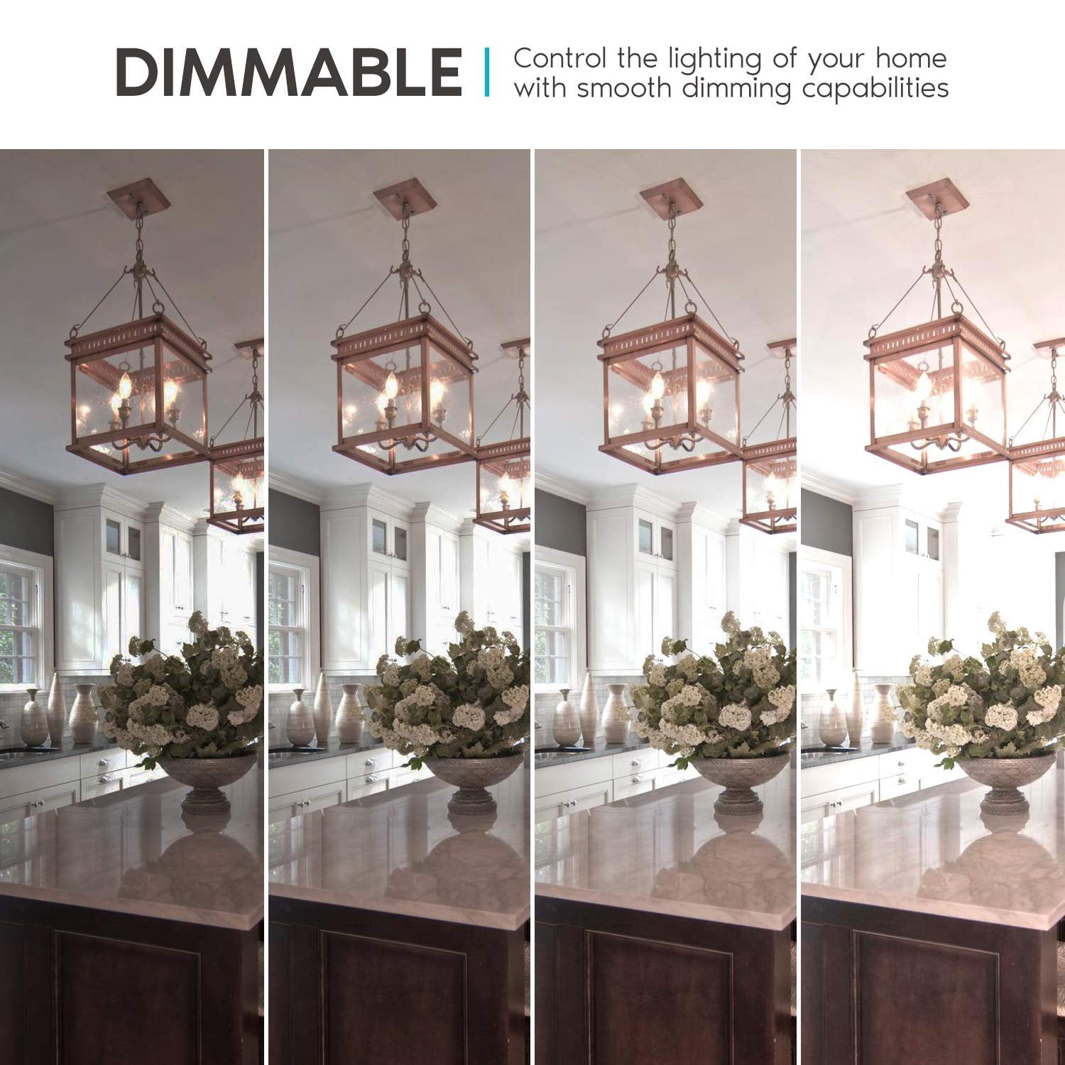 Luxrite 4W E12 Vintage Candelabra Dimmable LED Light Bulbs, 40W Equivalent 400 Lumens, 3000K Soft White, Flame Tip, 12-Pack