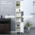 thumbnail image 4 of Wooden Cabinets, kleankin Tall Bathroom Storage Cabinet with Mirror, Wooden Freestanding Tower Cabinet with Adjustable Shelves, for Bathroom, or Living Room, White, White Living Room Cabinets, 4 of 9