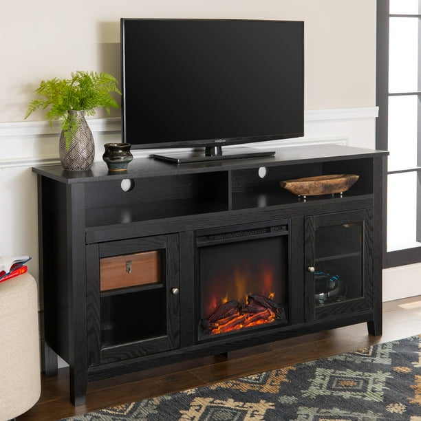 Walker Edison Tall Fireplace TV Stand for TVs up to 64 ...