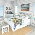 thumbnail image 2 of DESIGN ART Designart 'Blue Sea Turtle Illustration' Nautical & Coastal Bedding Set - Duvet Cover & Shams, 2 of 5