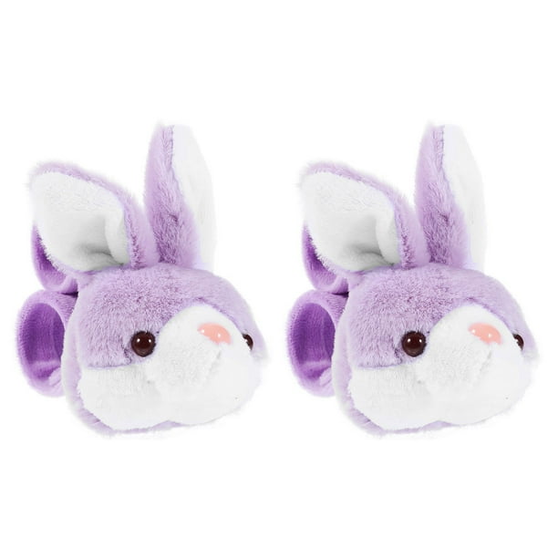 KAKOWELY 2 pulseras de dibujos animados con forma de conejito de peluche, ideal para fiestas.