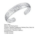 thumbnail image 4 of Yesbay Women's 925 Sterling Silver Bezel Hollow Cuff Bangle Open Bracelet,2pcs, 4 of 6