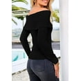 thumbnail image 3 of PRETTYGARDEN Women's Fall Off Shoulder Sweaters Y2K Long Sleeve Ribbed Knit Fitted Pullover Winter Date Night Tops Blouse, 3 of 8