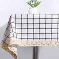 thumbnail image 5 of Mantel de tela de lino y algodón lavable con borlas, cubierta de mesa bordada a prueba de polvo para cocina, comedor y granja, 5 of 5