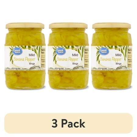 (3 pack) Great Value Mild Banana Pepper Rings 12.5 fl oz